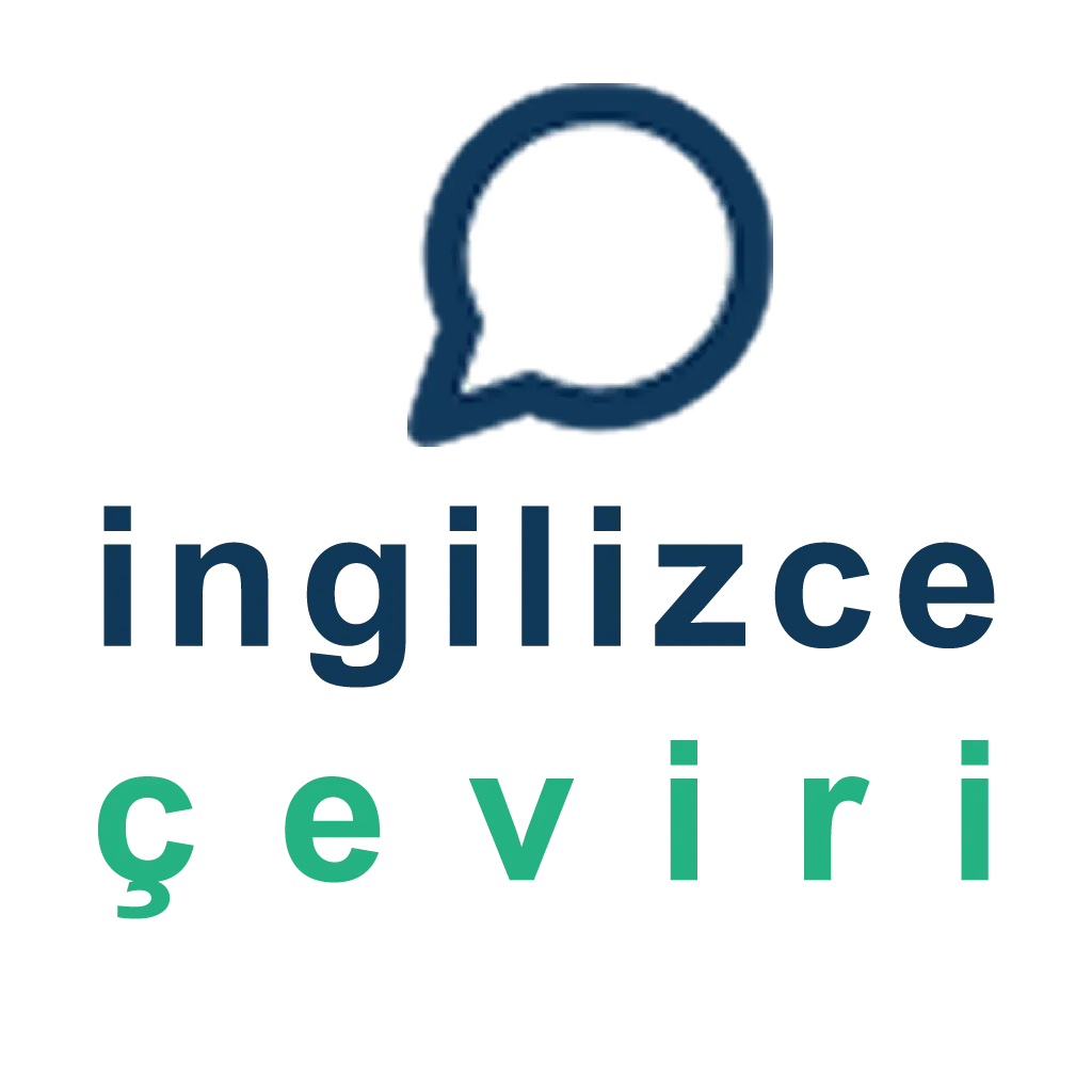 Makale Çevirisi ingilizce çeviri sitesi logosu. üst ortada bir konuşma balonu, alt iki satırda ingilizce çeviri yazısı